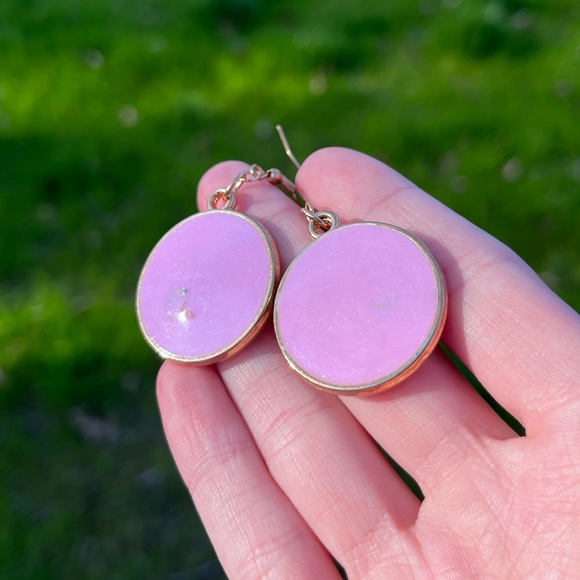 Handmade Honeysuckle Violet Earrings - Picture 11 of 16